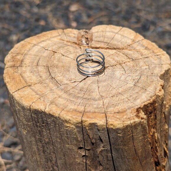 Navajo Kingman Turquoise 3 Split wire Ring Sterling Silver NA Jewelry Sz 6US*** - Picture 10 of 10